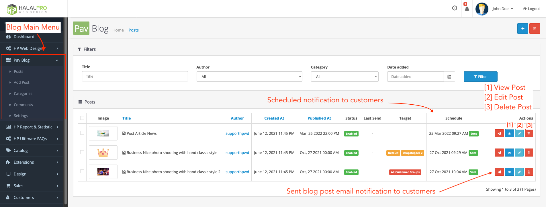 all blog post on F Blog opencart